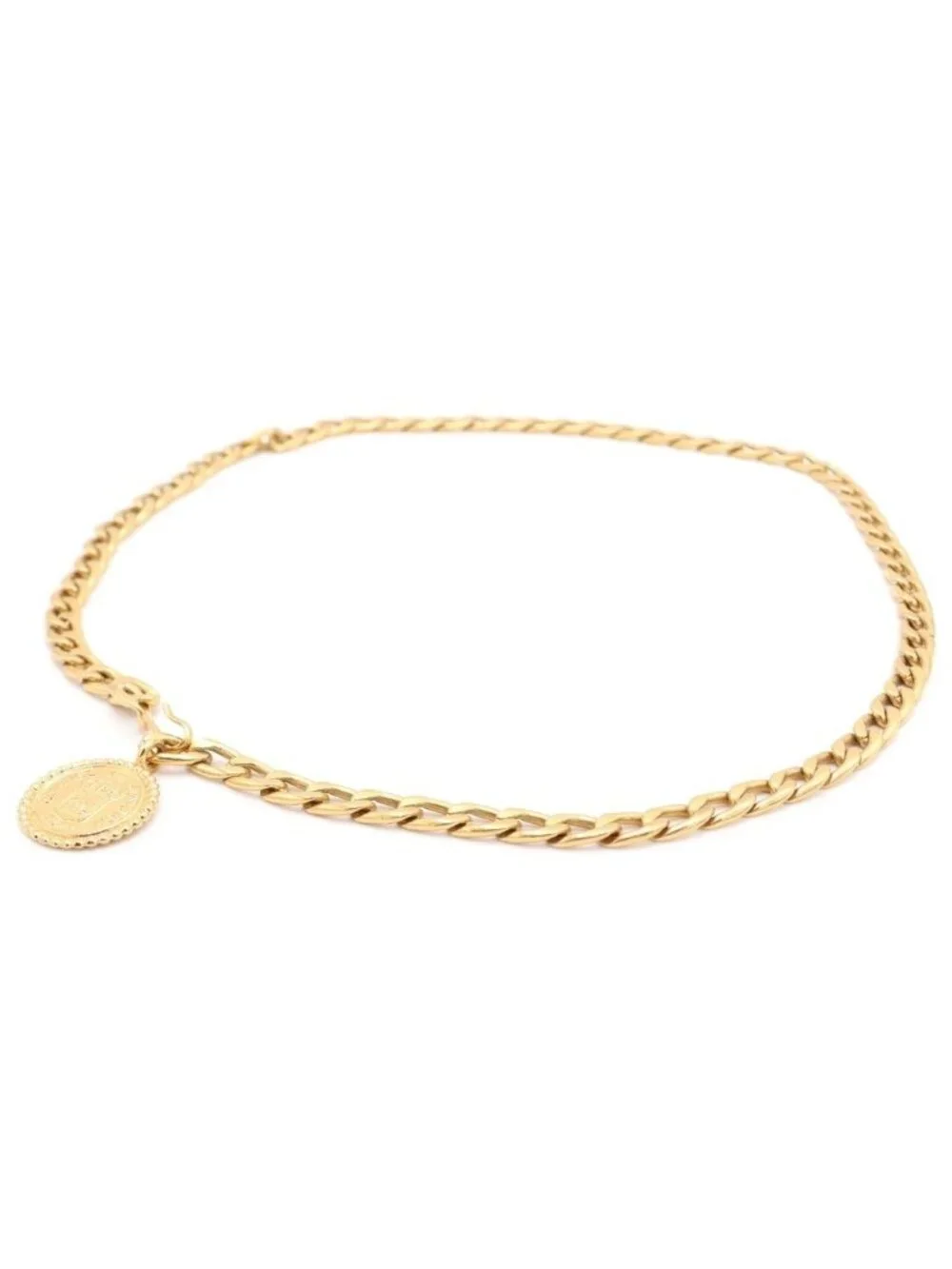 Chanel Cambon CC Logo Medal Chain Belt Gold Plated